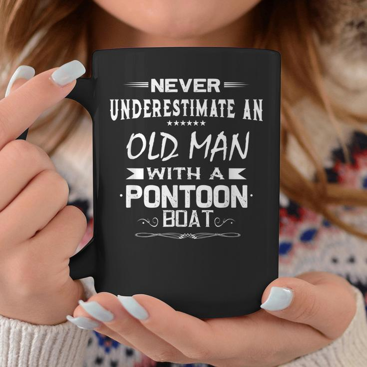 Never Underestimate An Old Man With A Pontoon Boat Funny Coffee Mug Funny Gifts