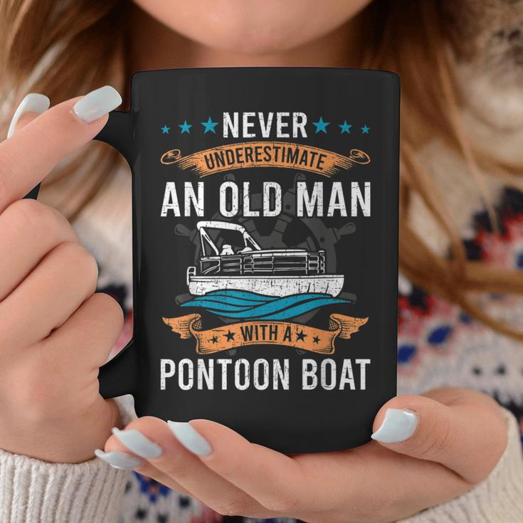 Never Underestimate An Old Man With A Pontoon Boat Gift Coffee Mug Funny Gifts