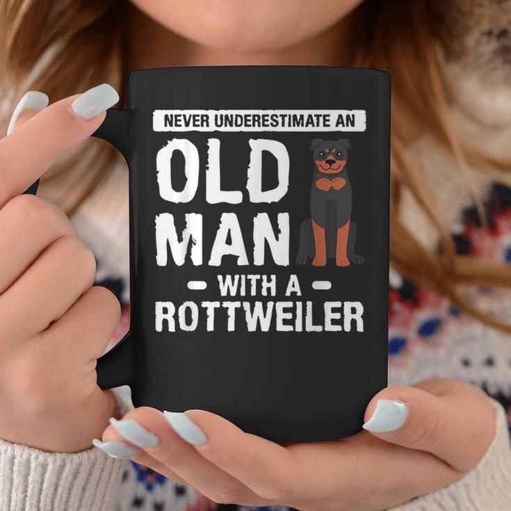 Never Underestimate An Old Man With A Rottweiler Dog Lover Coffee Mug Funny Gifts