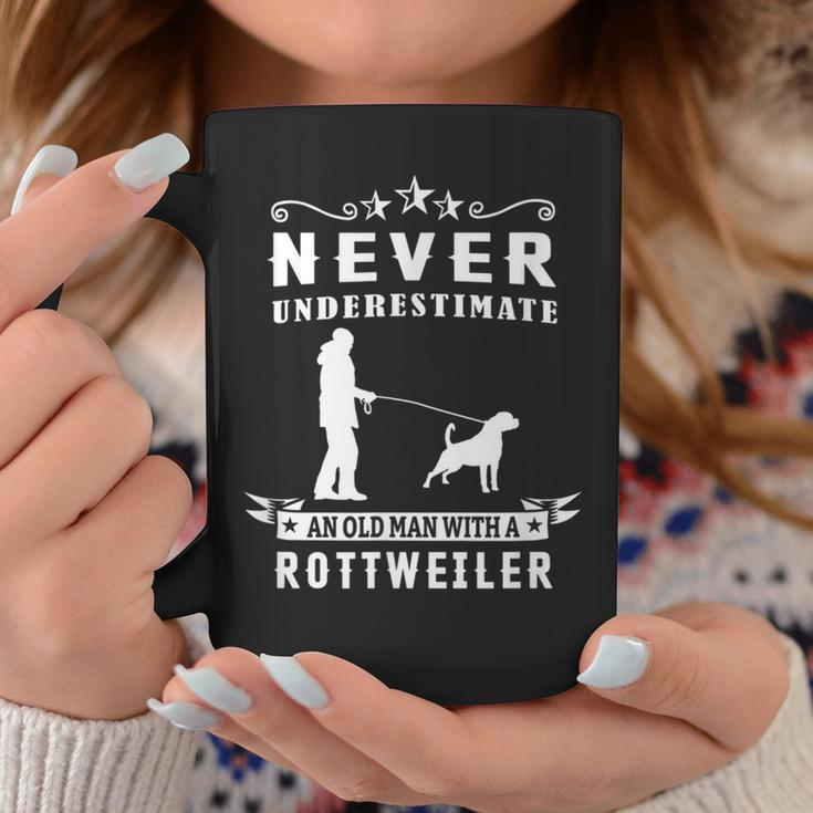 Never Underestimate An Old Man With A Rottweiler Dog Rottie Coffee Mug Funny Gifts
