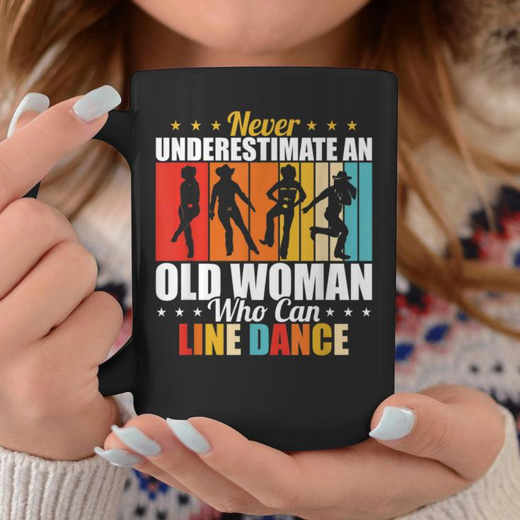 Never Underestimate An Old Woman Who Can Line Dance Coffee Mug Funny Gifts