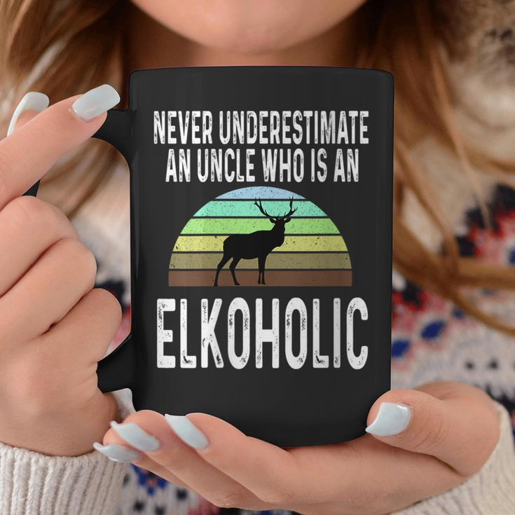 Never Underestimate An Uncle Who Is An Elkoholic Funny Elk Gift For Womens Coffee Mug Funny Gifts