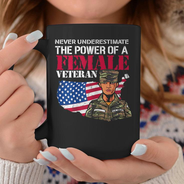 Never Underestimate The Power Of Female Veteran Cool Amazing Gift For Womens Coffee Mug Funny Gifts