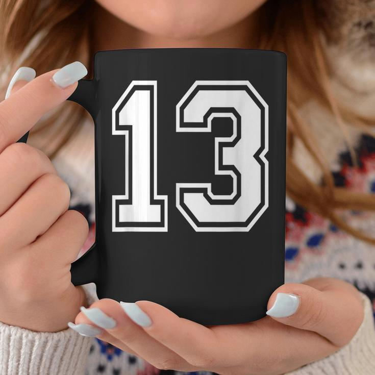Number 13 Varsity Sports Team Jersey 13Th Birthday 13 Years Coffee Mug Personalized Gifts