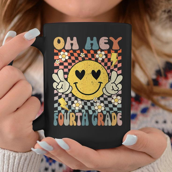 Oh Hey 4Th Grade Smile Retro Face Back To School Teacher Coffee Mug Funny Gifts