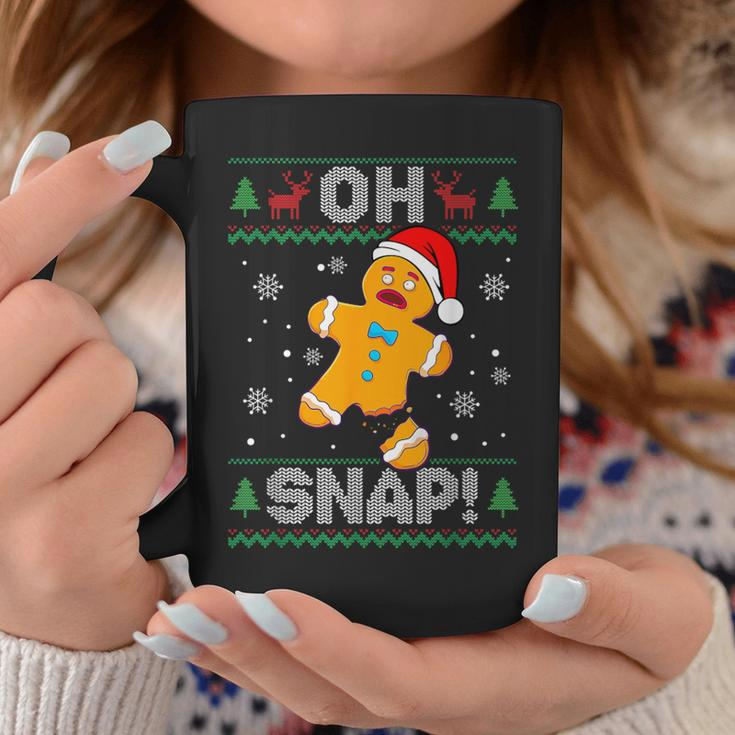 Oh Snap Gingerbread Man Christmas Cookie Ugly Sweater Coffee Mug Unique Gifts