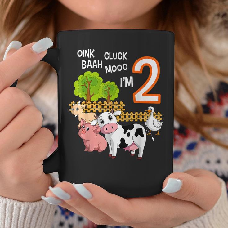 Oink Cluck Baah Mooo I'm 2 Farm Animal 2Nd Birthday Party Coffee Mug Unique Gifts