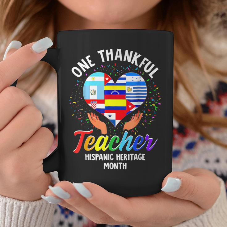 One Thankful Teacher Hispanic Heritage Month Countries Flags Coffee Mug Funny Gifts
