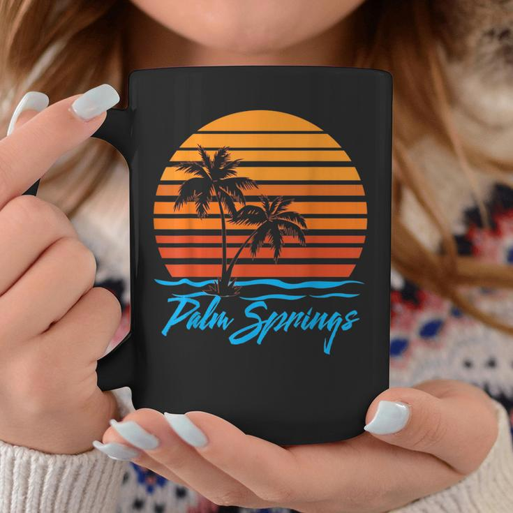 Palm Springs Sunset Palm Trees Beach Vacation Tourist Gifts Vacation Funny Gifts Coffee Mug Unique Gifts