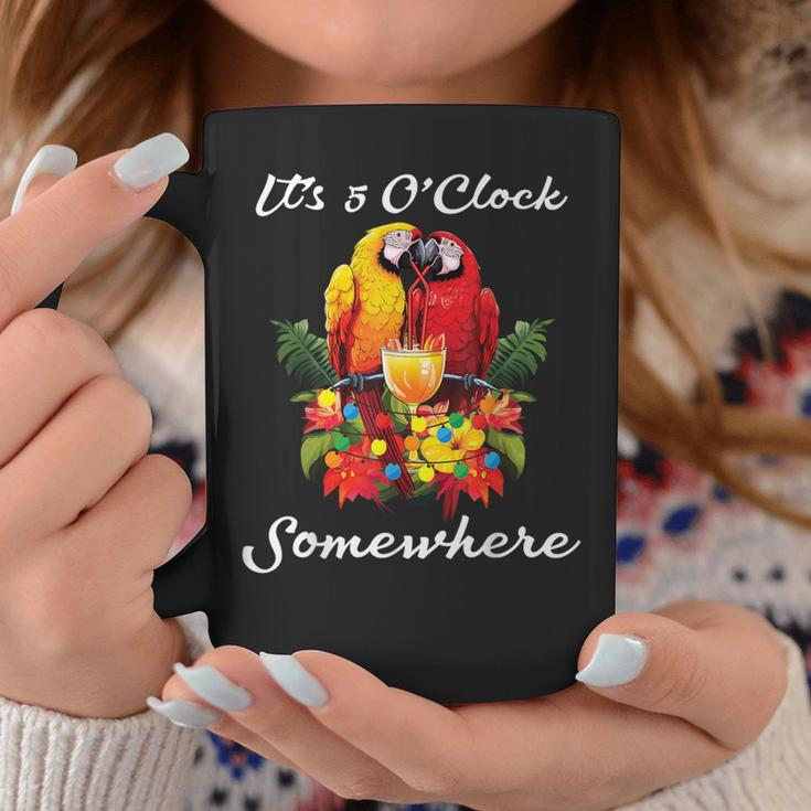 Parrots Drinking Margarita It's 5 O'clock Somewhere Coffee Mug Unique Gifts
