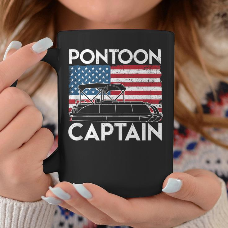 Patriotic Pontoon Captain Us American Flag Funny Boat Owner Coffee Mug Funny Gifts