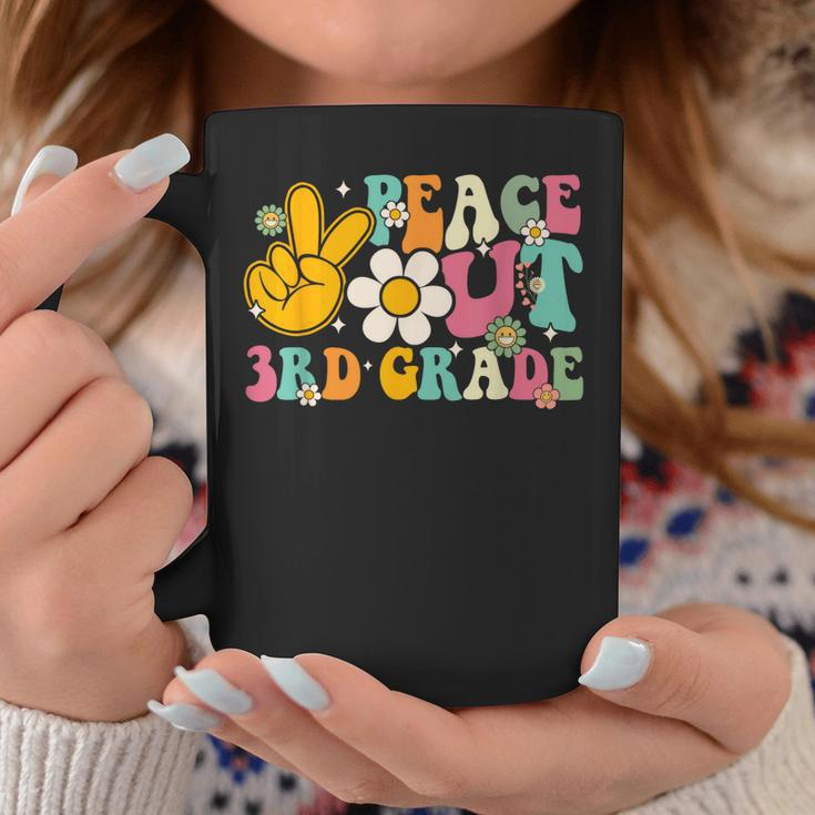 Peace Out 3Rd Grade Graduation Last Day Of School Groovy Coffee Mug Unique Gifts