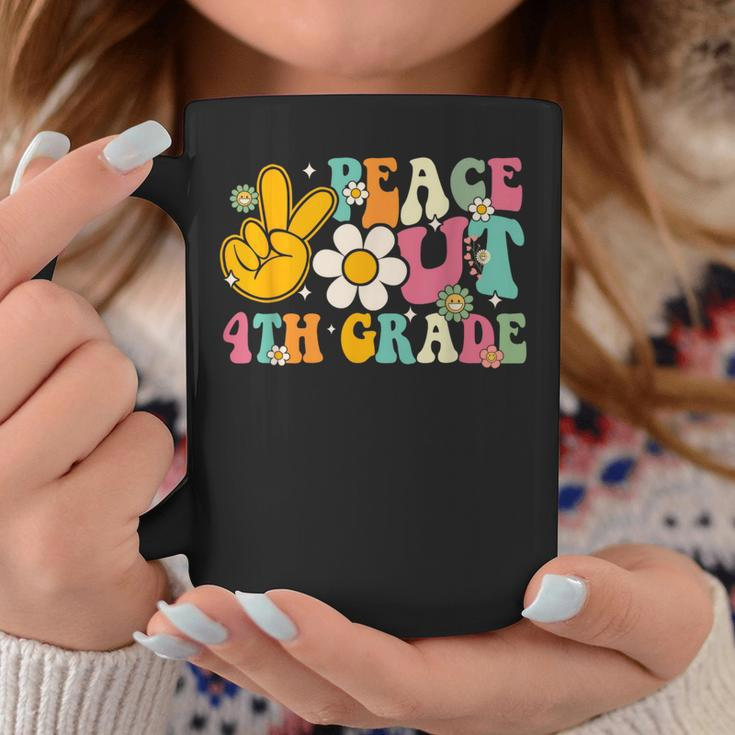 Peace Out 4Th Grade Graduation Last Day Of School Groovy Coffee Mug Unique Gifts