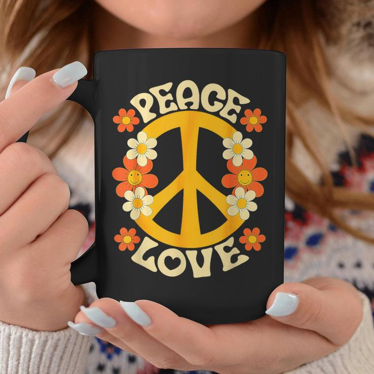 Peace Sign Love 60S 70S 80S Hippie Floral Halloween Girls Coffee Mug Unique Gifts