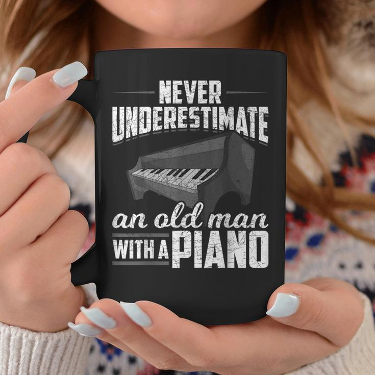 Pianist Music Never Underestimate An Old Man With A Piano Gift For Mens Coffee Mug Funny Gifts