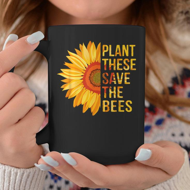 Plant These Save The Bees Sunflower Gardener Gifts Gardening Plant Lover Funny Gifts Coffee Mug Unique Gifts