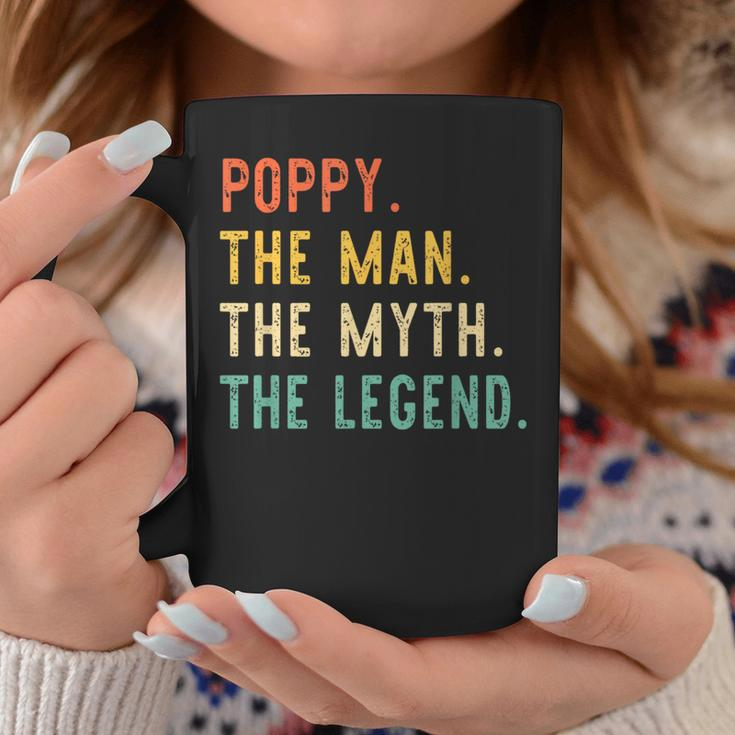 Poppy The Man The Myth The Legend Fathers Day Vintage Retro Coffee Mug Funny Gifts