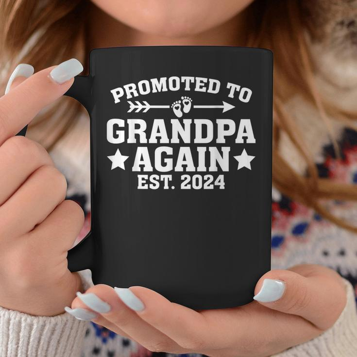 Promoted To Grandpa Again 2024 Soon To Be Grandfather Again Coffee Mug Unique Gifts