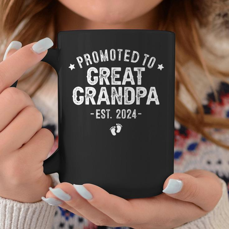 Promoted To Great Grandpa 2024 Soon To Be Great Grandfather Coffee Mug Funny Gifts