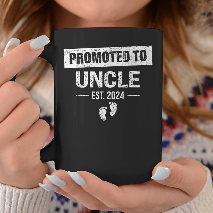 Promoted To Uncle 2024 Soon To Be Uncle Funny New Dad Gift For Mens Coffee Mug Personalized Gifts