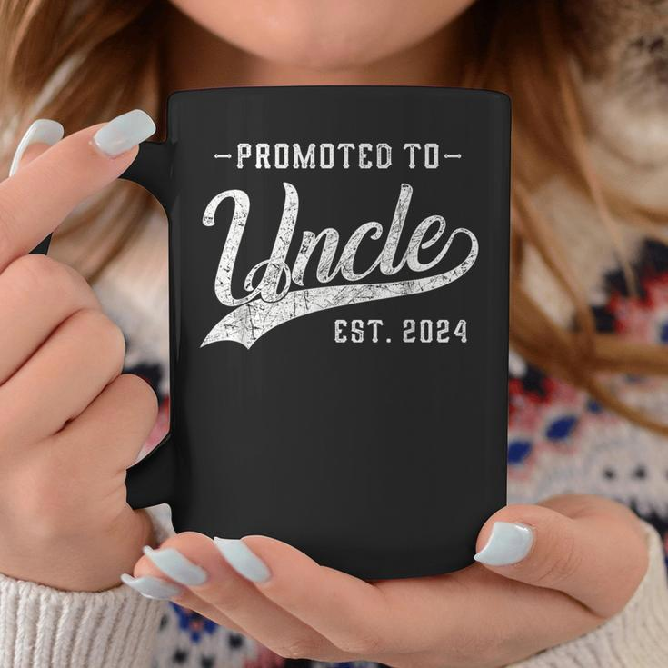 Promoted To Uncle Est 2024 Father's Day To New Dad Coffee Mug Unique Gifts