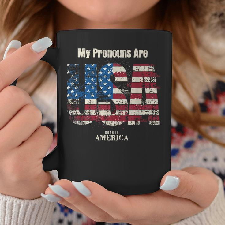My Pronouns Are Usa 4Th Of July Celebration Proud American Coffee Mug Unique Gifts