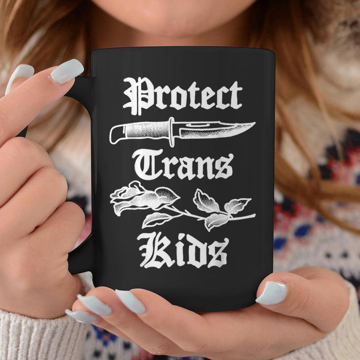 Protect Trans Kids Knife Lgbtq Rose Ally Trans Pride Flag Coffee Mug Unique Gifts