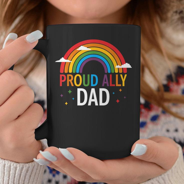 Proud Ally Dad Lgbt Vintage Rainbow Gay Pride Daddy Lgbt Coffee Mug Funny Gifts