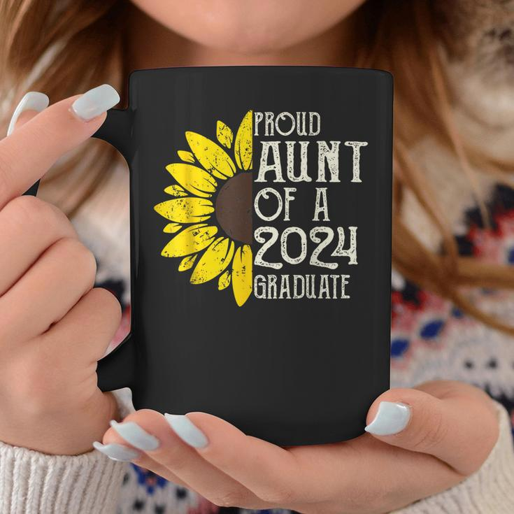 Proud Aunt Of A Class Of 2024 Graduate Sunflower Senior 2024 Coffee Mug Unique Gifts