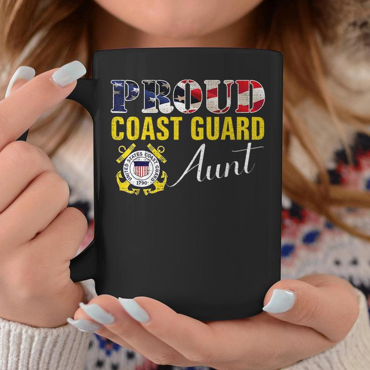 Proud Coast Guard Aunt With American Flag For Veteran Day Veteran Funny Gifts Coffee Mug Unique Gifts
