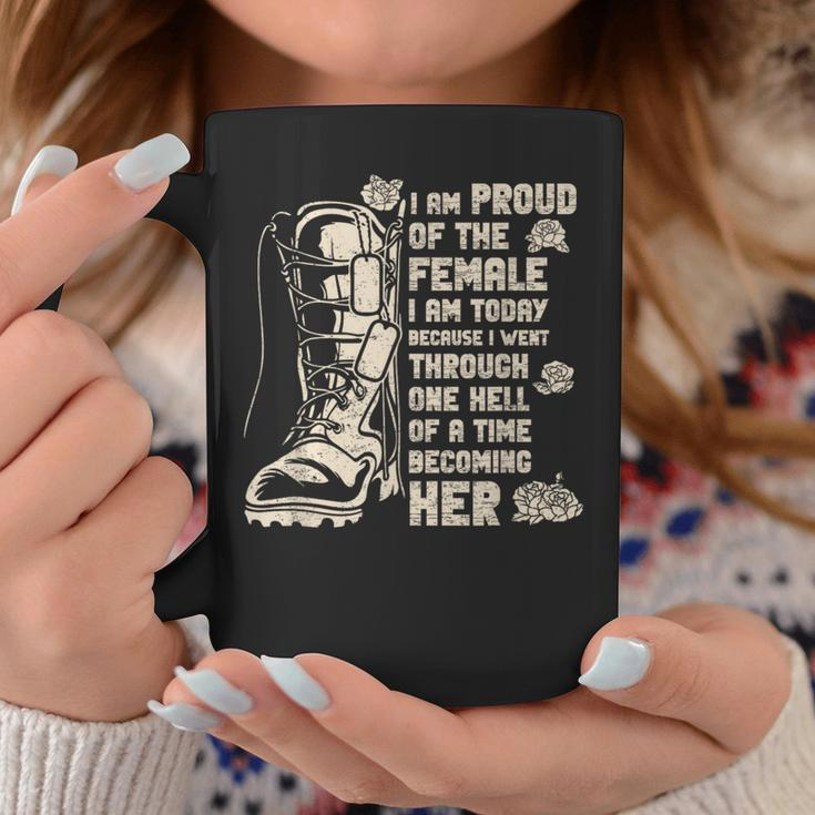 Proud Of The Female Boots Veteran Army Patriotic Men Coffee Mug Funny Gifts