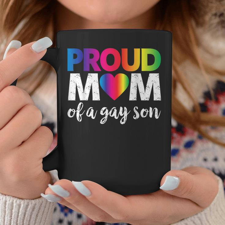 Proud Mom Of A Gay Son Lgbt Pride Month Rainbow Flag Coffee Mug Unique Gifts