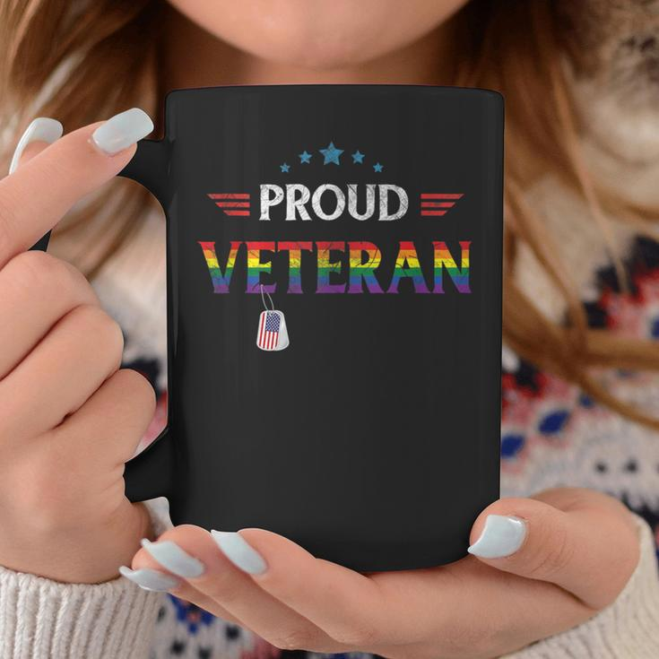 Proud Veteran Lgbt Gay Pride Rainbow Us Military Trans Coffee Mug Unique Gifts