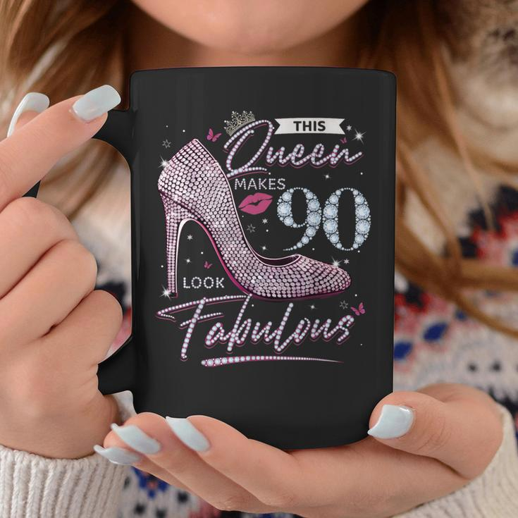 This Queen Makes 90 Looks Fabulous 90Th Birthday Women Coffee Mug Funny Gifts