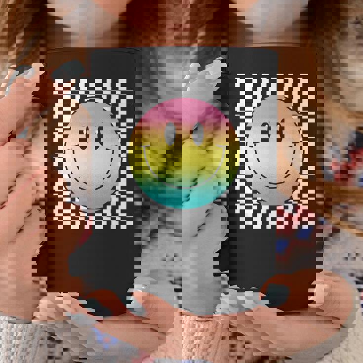 Rainbow Smile Face Cute Checkered Smiling Happy Coffee Mug Personalized Gifts