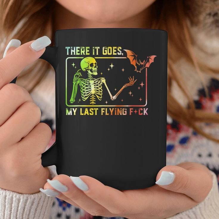 There It Goes My Last Flying Fuck Skeleton Tie Dye Coffee Mug Unique Gifts