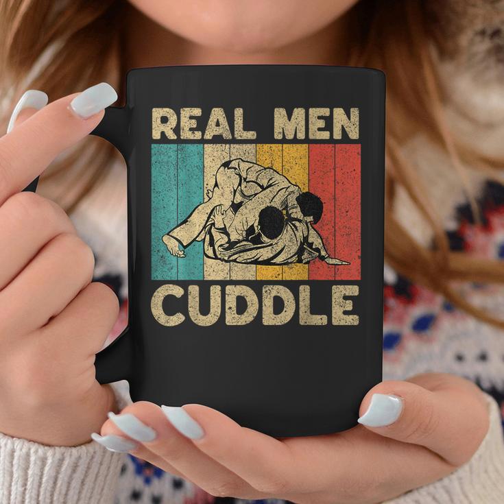 Real Men Cuddle Funny Vintage Bjj Brazilian Jiu Jitsu Coffee Mug Unique Gifts