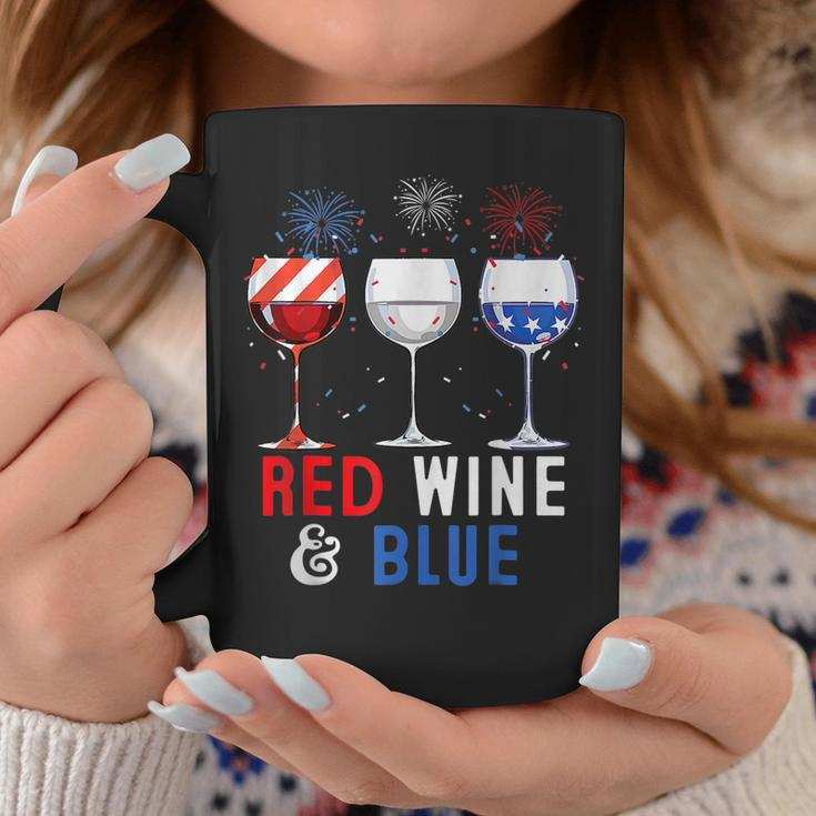 Red Wine And Blue Funny 4Th Of Julys Wine Lover Coffee Mug Unique Gifts
