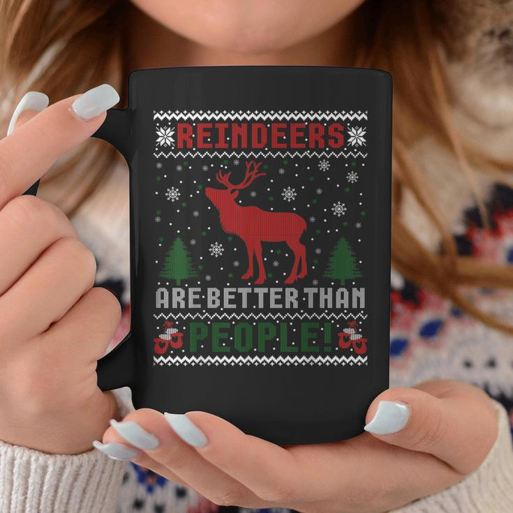 Reindeers Are Better Than People Ugly Christmas Sweater Coffee Mug Unique Gifts