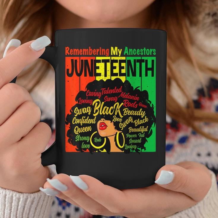 Remembering My Ancestors Junenth Natural Hair Black Women Coffee Mug Unique Gifts