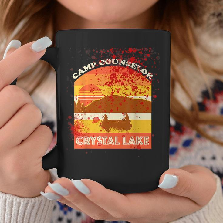Retro Camp Counselor Crystal Lake With Blood Stains Counselor Coffee Mug Unique Gifts