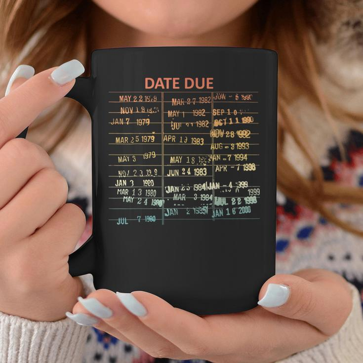 Retro Library Due Date Vintage Librarian Date Due Coffee Mug Unique Gifts