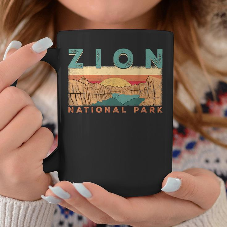 Retro Zion National Park Utah Mountain Women Men Kids Hiking Coffee Mug Funny Gifts