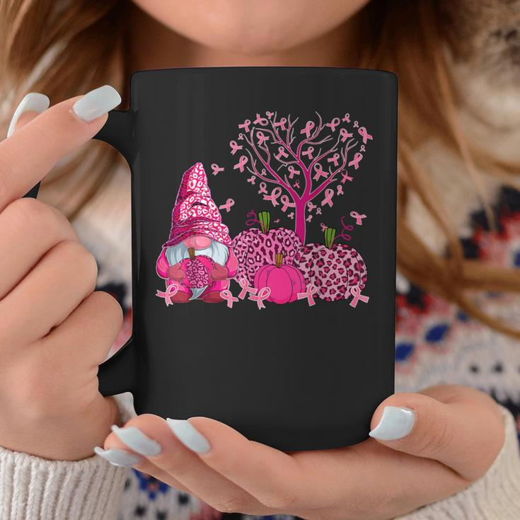 Ribbon Heart Tree Pink And Gnomes Breast Cancer Awareness Coffee Mug Personalized Gifts