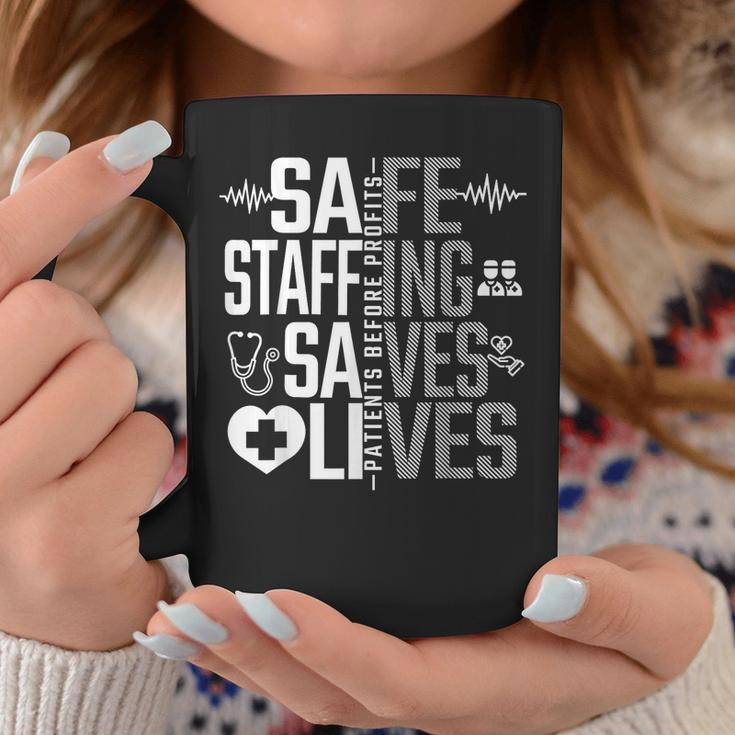 Safe Staffing Saves Lives Nurses March Nurse Strike Support Coffee Mug Funny Gifts