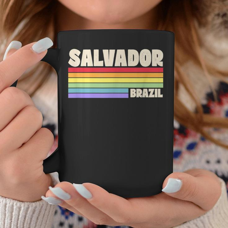Salvador Brazil Rainbow Gay Pride Merch Retro 70S 80S Queer Coffee Mug Unique Gifts