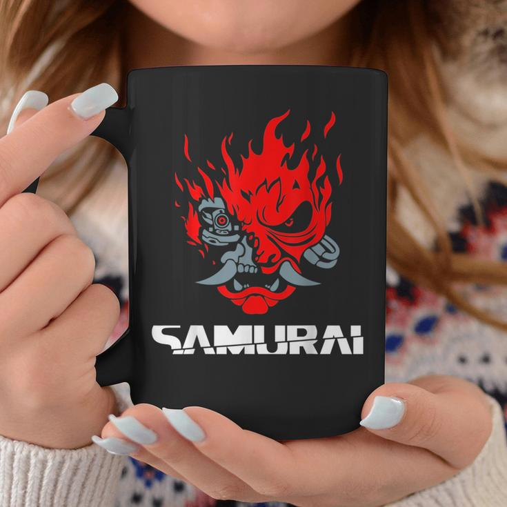 Samurai Japanese Demon Mask Edge Cyber Runners Punk Coffee Mug Funny Gifts