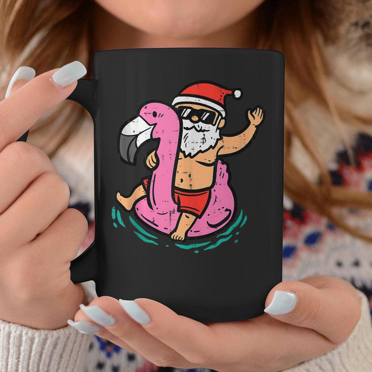 Santa Flamingo Floatie Funny Christmas In July Summer Xmas Coffee Mug Unique Gifts