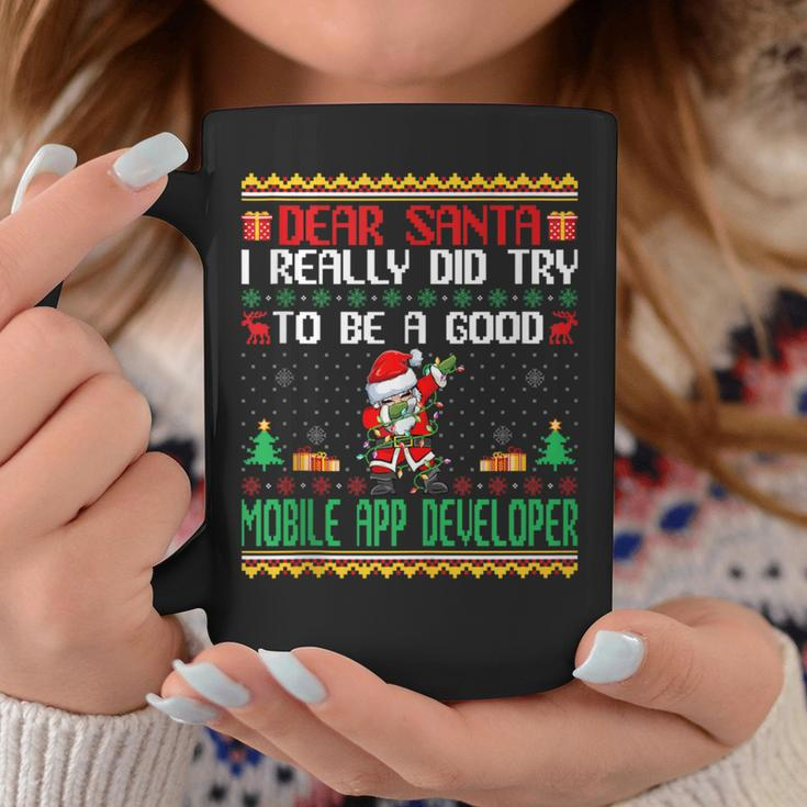 Santa Try To Be A Good Mobile App Developer Christmas Coffee Mug Unique Gifts