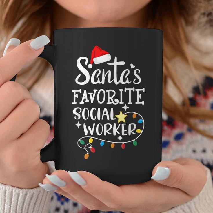 Santa's Favorite Social Worker Christmas School Social Work Coffee Mug Funny Gifts